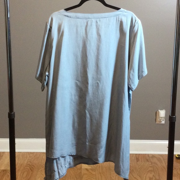 1X For Cynthia smoky blue diagonal top - Picture 2 of 16